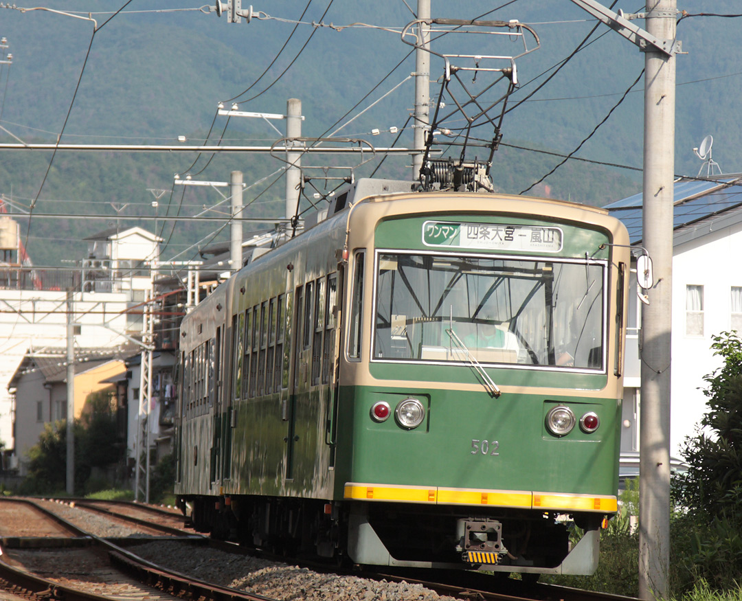 京福嵐山線ポール時代モボ502