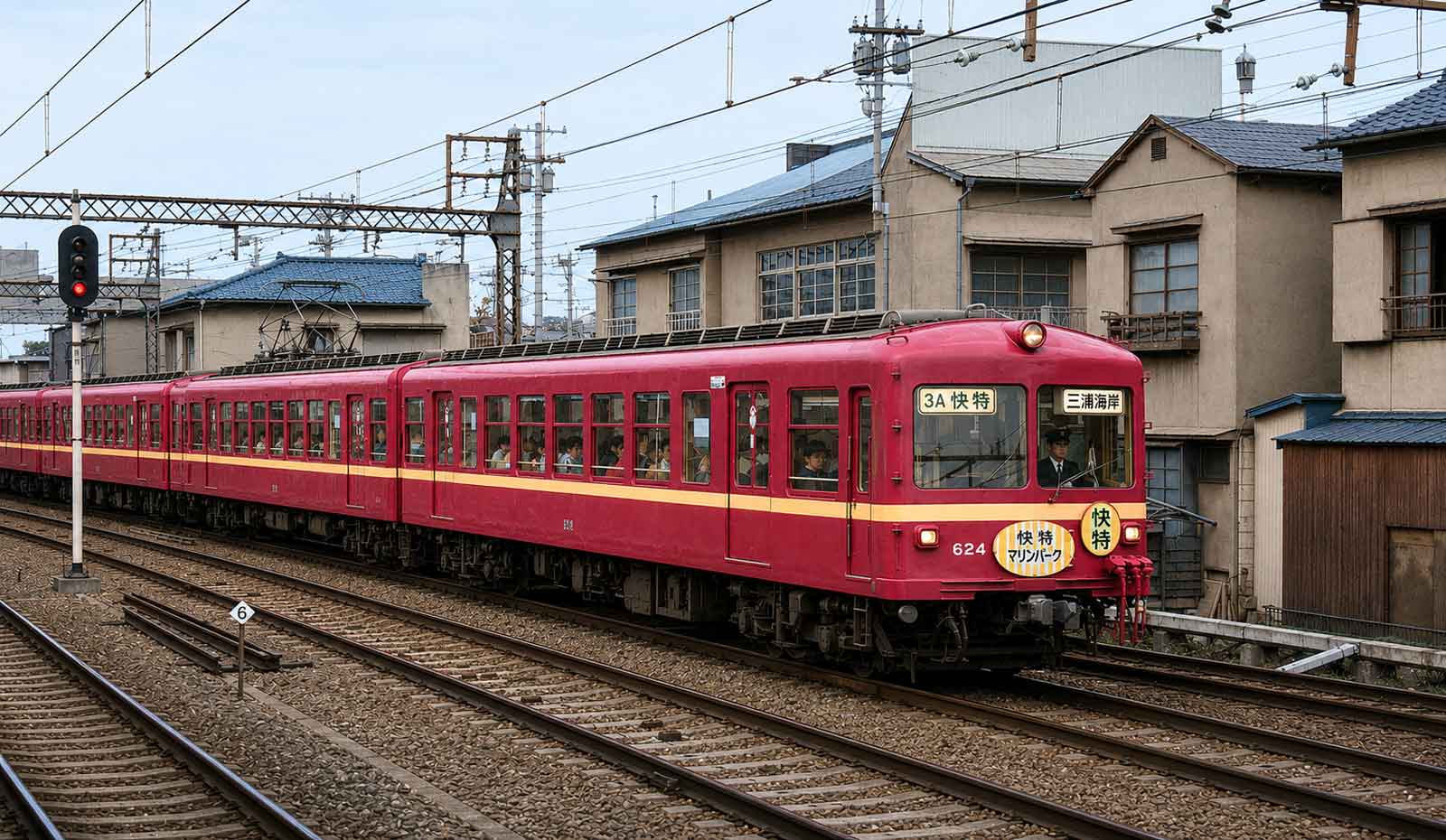 AIで昔の京急白黒をカラー化
