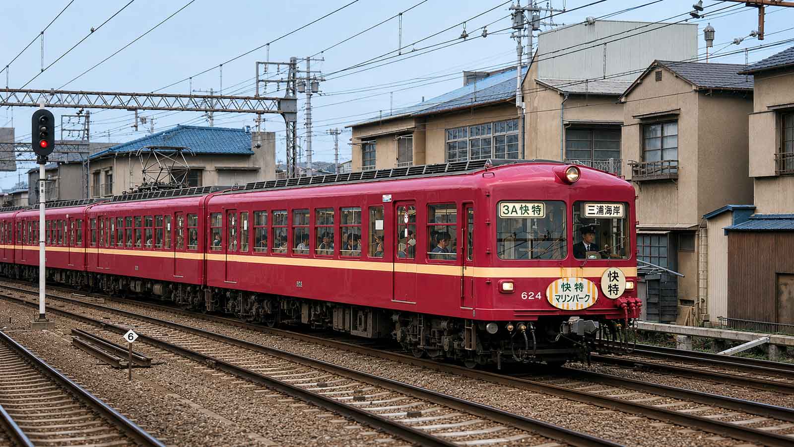 AIで昔の京急白黒をカラー化