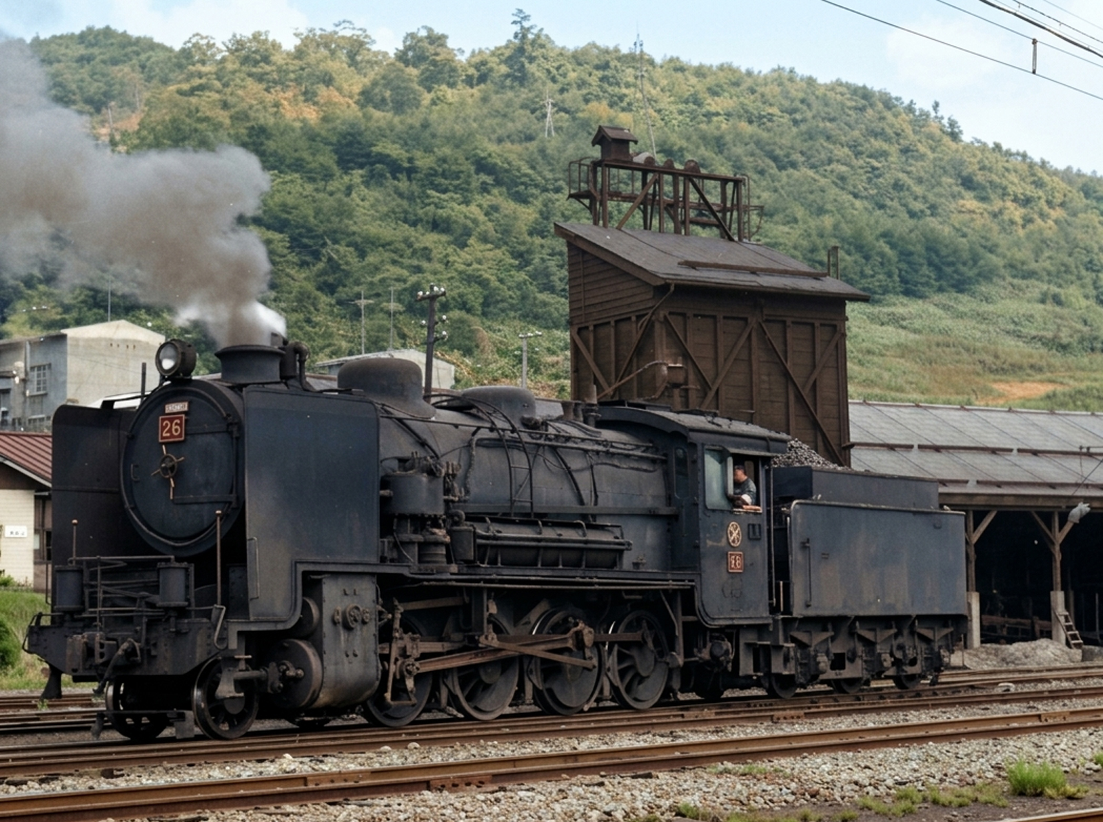 Geminiによる鉄道カラー化-夕張鉄道SL26号