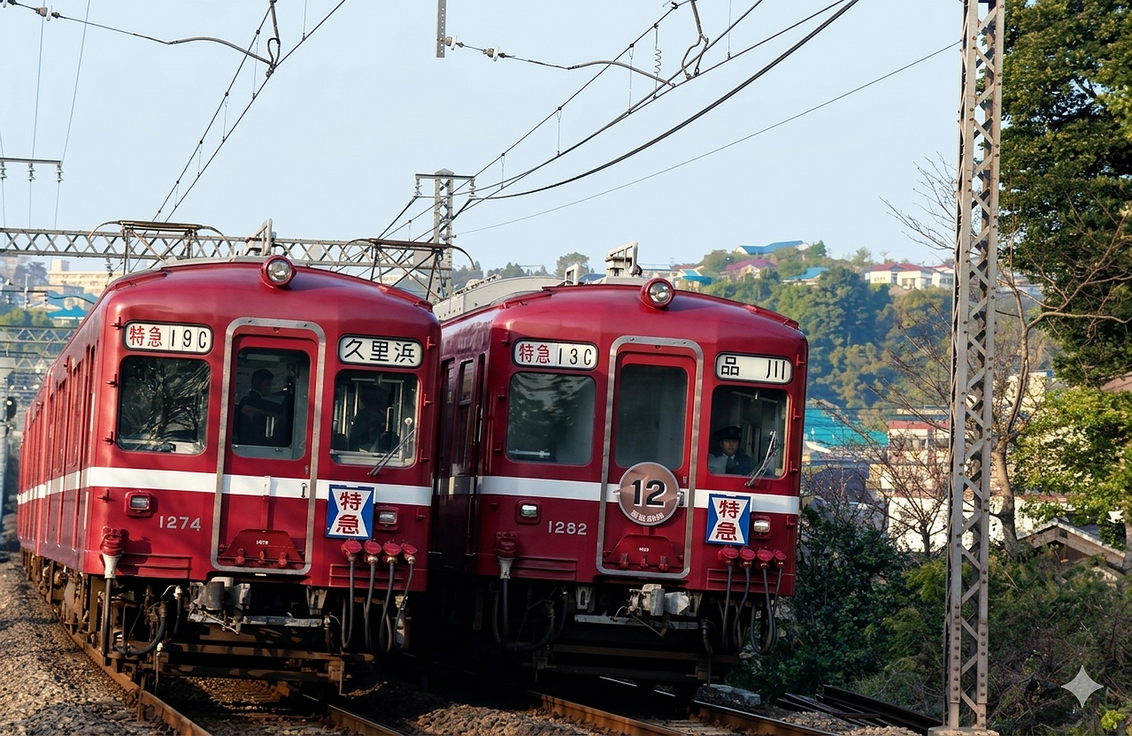 京急12両運転開始-Chat GPTによる鉄道写真カラー化