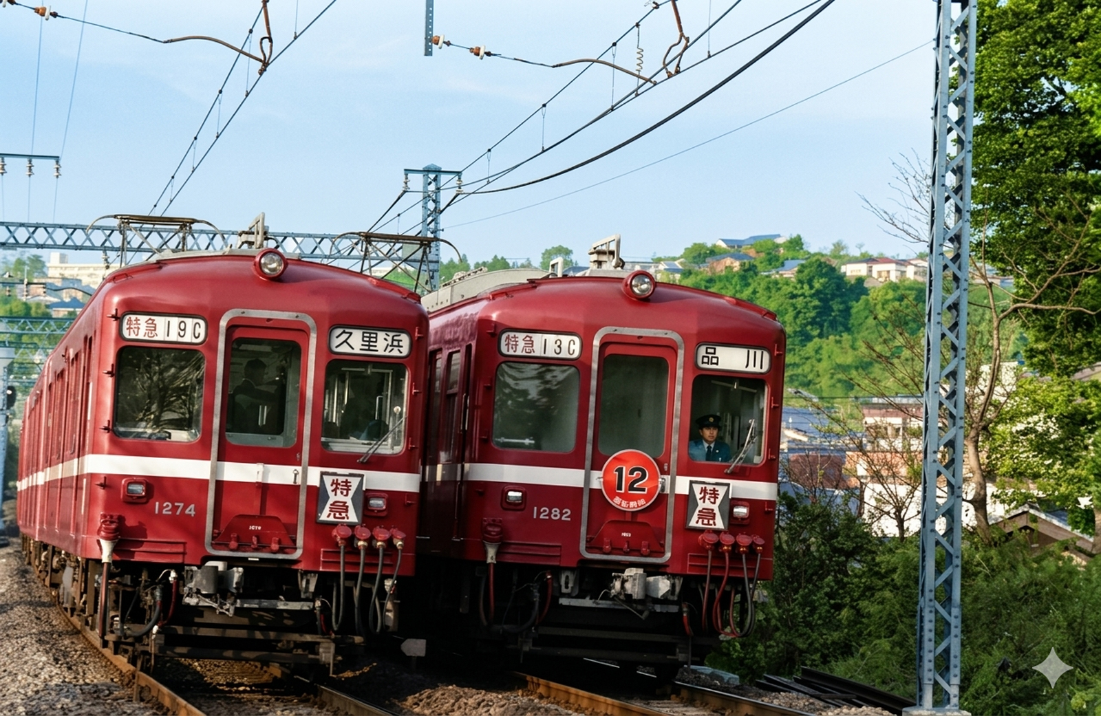 京急12両運転開始-Chat GPTによる鉄道写真カラー化