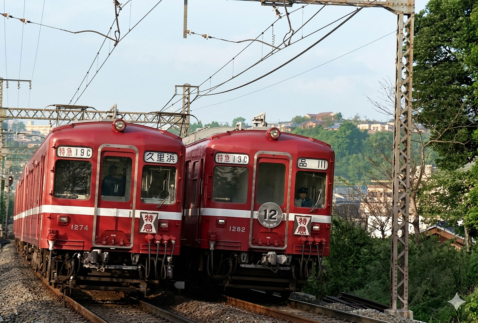 京急12両運転開始-AI Geminiによる鉄道写真カラー化