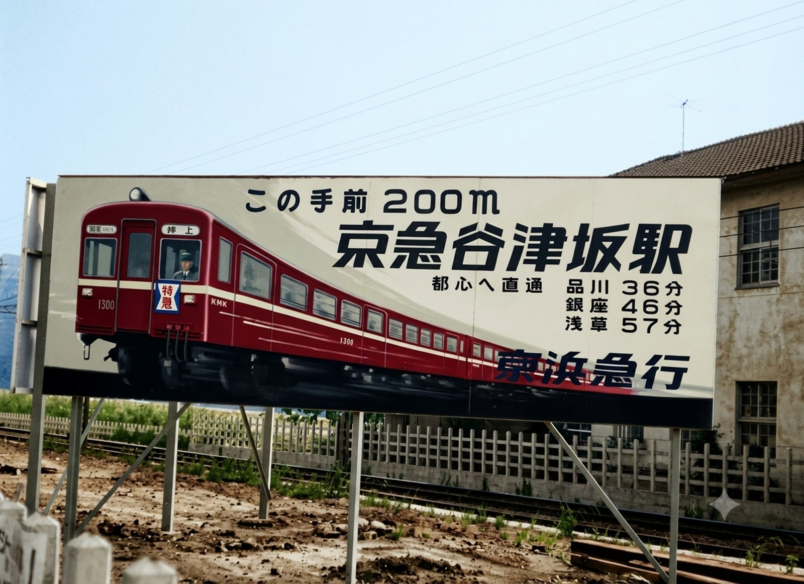 Geminiでカラー化京急谷津坂駅看板
