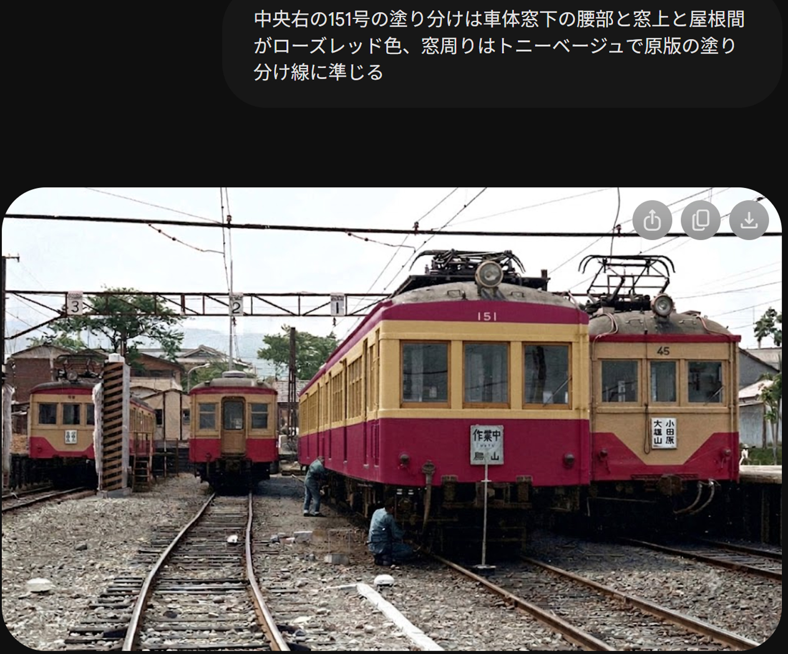 大雄山線車庫カラー化
