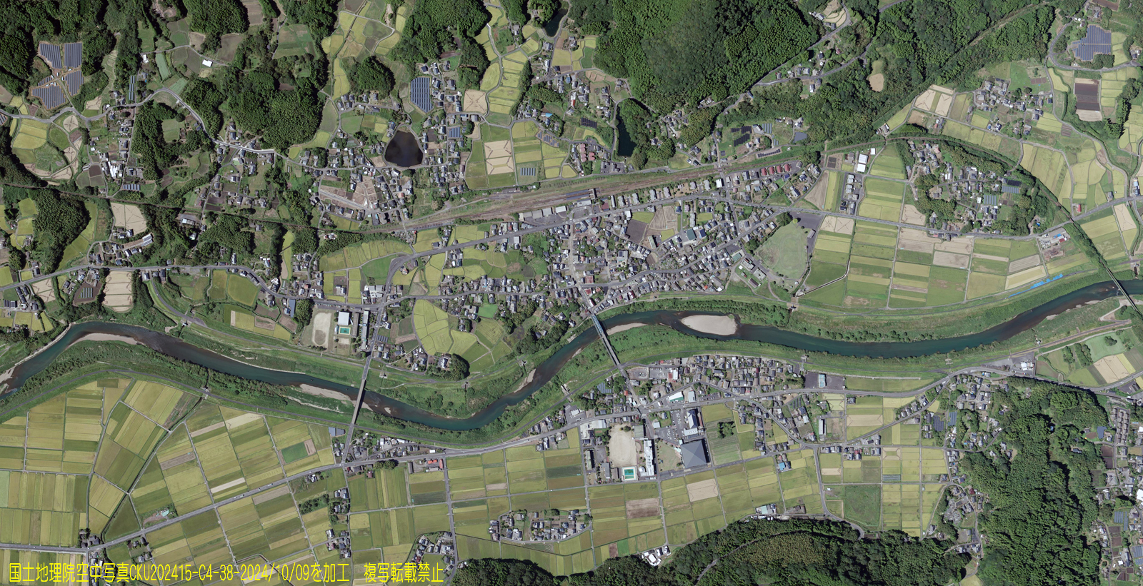 JR九州吉松駅空中写真2024年-国土地理院から